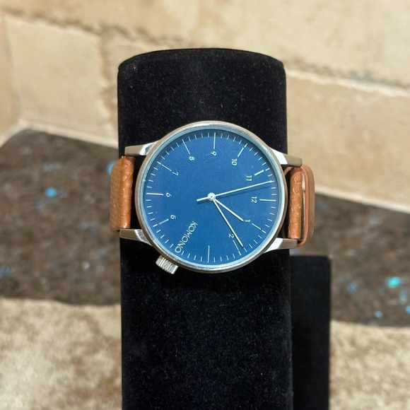 Komono KOM-W2000 Winston Regal Blue Tan Leather Watch